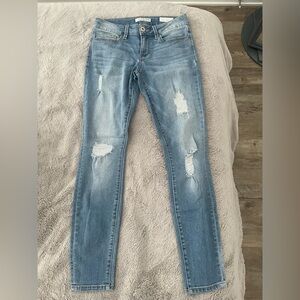 Guess Light Blue Distressed Skinny Jeans